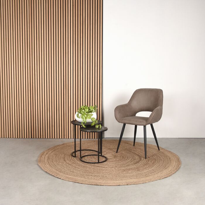 Eetkamerstoel Fer Taupe Micro Suede