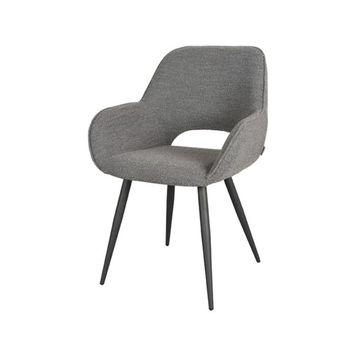 LABEL51 Eetkamerstoel Fer - Grijs - Boucle