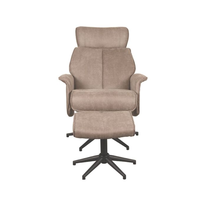 Fauteuil Verdal Taupe Micro Suede - Incl. Hocker