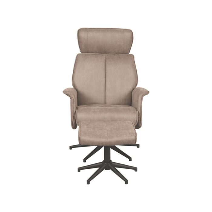 Fauteuil Verdal Taupe Micro Suede - Incl. Hocker