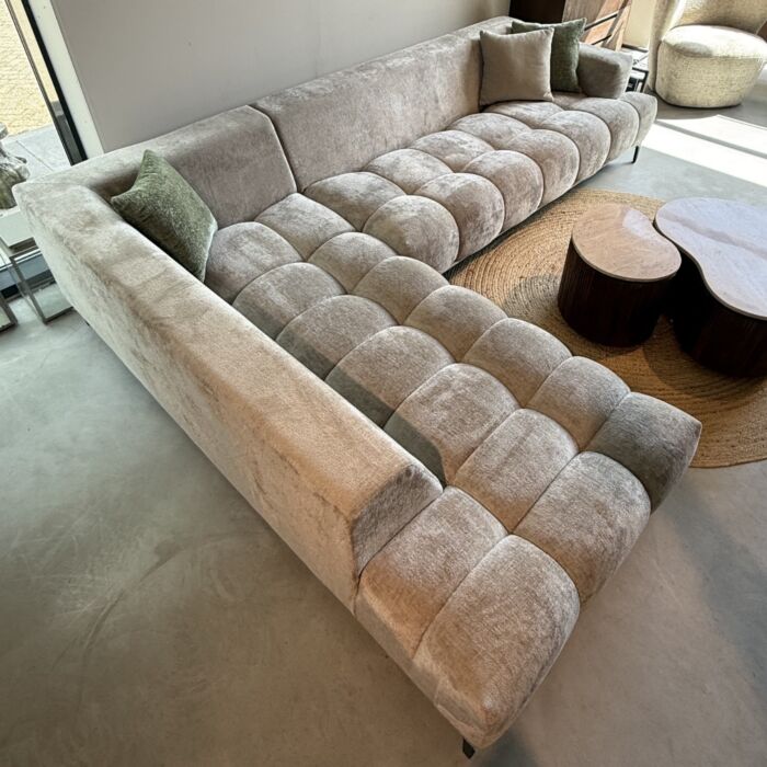 Hoekbank Velours Taupe