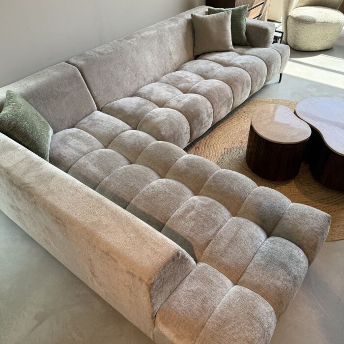 Hoekbank Velours Taupe