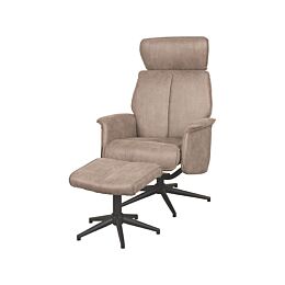 Fauteuil Verdal Taupe Micro Suede - Incl. Hocker